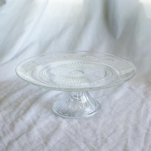 Glass Floral Cake Stand