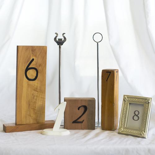 Freestanding Wooden Table Numbers - White